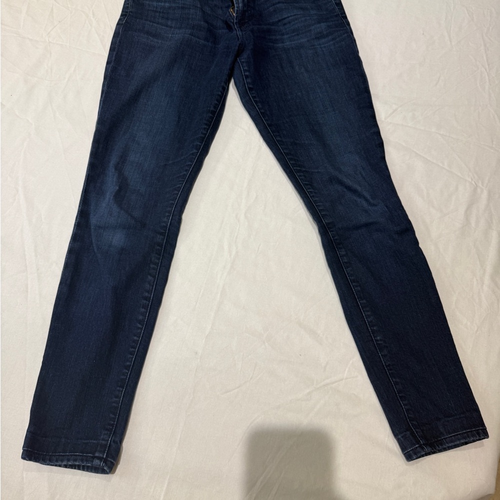 7 For All Mankind Dark Blue Straight Leg Jeans